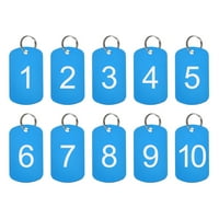 UXCell numerirana oznaka, aluminijske tipke Oznake metalnih ID oznaka, 1- brojevi sa prstenom plavim pravokutniku za ukrašavanje, od 10