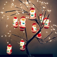 Dealovy Božićna dekoracija LED lagana String Paflake Snjegović Santa Claus Christmas Drvet Slight Xmas Tree Ornament za dom