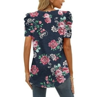 Slatke partijske majice za žene V izrez duhački rukav ženski bluze i vrhovi Dreske cvjetne mramorne