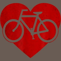 Dan valentina Bicikl u srcu Žene Sivi Heather Grafički trkački trkački tenk - Dizajn ljudi XL