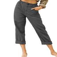 Multitrast Žene Solidne boje ravne pantalone Slim fit visoke struke duge hlače