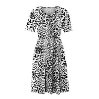 CETHRIO Ljetna casual haljina - modne haljine Ljeto tiskovine Ležerne prilike V-izrez s kratkim rukavima