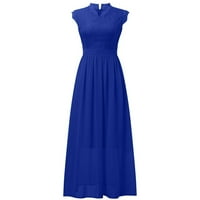 Ljetna casual haljina ženske haljine CUTOOUT DEEP V-COVE COMFORT COMFORT FIT plavi m