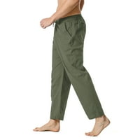 Iopqo joga hlače Muške pamučne lanene ležerne lagane elastične strugove Hlače kuće Hlače hlače hlače