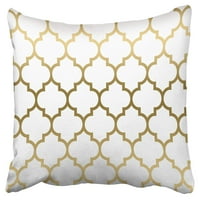 Zlatni i bijeli quatrefoil geometrijski uzorak dnevni boravak jastuk jastuk