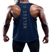 Mens Dry Fit Y-Back Teber mišića Top paketa, crna + plava + mornarsko plava, US Površina 3xL