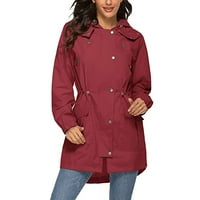 Žene Vodootporne lagane kiše Aktivni vanjski kaputinski kaput s ljuljavom kaputu za planinarenje, putni odmor za odmor majice Bluza Crveni m
