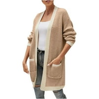 Aueoeo Womens Fall Jackets Fashion, ženski zimski kaput modna žena modna boja koja odgovara dugim rukavima