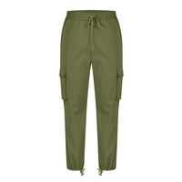 Aaiymet High Struk hlače za žene Ženske džepove casual pantalone na otvorenom vanjske hlače za žene Dressy casual, zelena 3xl