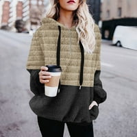 Moderska jakna za žene prugasti patchwork patchwork patentni džep za patentne plišane džemper jakne