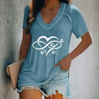 Kratki rukav Tee tiskane ljetne tuničke majice za žene trendi grafički grafički ženski ljetni vrhovi