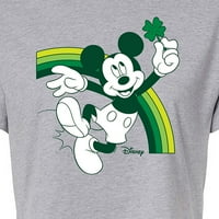Disney - Mickey Green Rainbow - Juniori obrezana majica pamučne mješavine