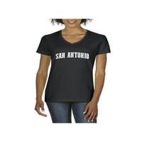 Ženska majica V-izrez kratki rukav - San Antonio