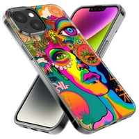 Apple iPhone PRO MA Clear Clear Hibrid Zaštitna futrola Neon Psihodelic Hippie One Eye Pop Art Cover