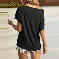 Fule Ženski kratki rukav Crta majica sa majicom sa ramena TOP SOLD TEE Ljeto