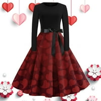 WANGXLDD ženska modna haljina za ispis za patchwork vintage haljina banket haljina za valentinovo