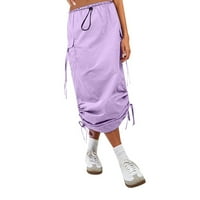 Ženski teretni suknje Trendy Crckstring High Squist Midi suknja sa džepovima