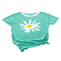Capreze ženska krađa Crta majica Comfy kratki rukav bluza Summer Pulover Daisy Print Tee