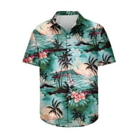 Muške majice za čišćenje muške košulje 3D negirajući Havajska majica kratkih rukava majica na plaži Majica na plaži Top bluza Flash Imples Army Green 12