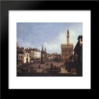 The Piazza della Signoria u Firenci uokvirila umjetnička print Bernardo Bellotto