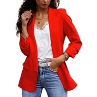 Ženski kod Cardigan Dame Solid Color Okrenite Business Jakna s dugim rukavima Blazer kaput gornja odjeća