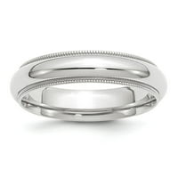 10k bijeli zlatni prsten za prsten za vjenčanje Milgrain Udobnost pola kruga