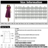 Bazyrey Womens okrugli vrat Haljine Temperament Solid Color Swing haljina XL