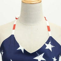 Žene bez rukava V Swing haljine Summer Casual Stars Stripes Štampana američka zastava Štampane čajne