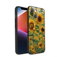 Zlatna-suncokret-polja - Telefonska futrola za iPhone plus za žene Muškarci Pokloni, Mekani silikonski