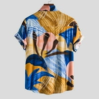 Grafički grafički grafički print bluza Muška ljetna majica na plaži Ležerne tipke Down TEE odjeća rever
