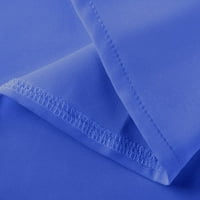 Modni ženski labavi udobni kratki rukav V izrez čvrste majice plave boje