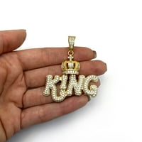 18K zlato preko srebrne simulirani dijamantski povir na puhali kralj krunski privjesak