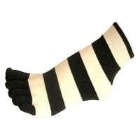 COUVER meko pamuk bijeli prugasti čarape za gležanj tečaja, mali, kozinski ugljen
