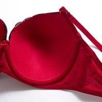 Anuirheih Plus Sexy donje rublje za žene za žene vezene remen podstavljene čipke i tričane gaćice, ruža crvena