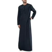 Muški casual labav arapski dubai robe s dugim rukavima patentna majica Grey XXXXXL