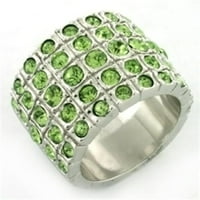 Luxe nakit dizajnira ženski rodirani mesingani prsten sa gornjim klasom kristalno jabuka zelena - veličine 9