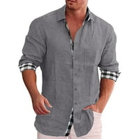 Muška majica Košulja Dress Muškarci Dnevna pamučna posteljina košulja dugih rukava Hippie Casual Beach T majice sa bluzom gumba