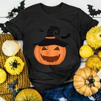 Ženske majice Žene Halloween Print O izrez Kratki rukav Tors bluza TEES majica crna