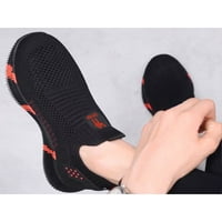 Zodanni muškarci tenisice niski gornji povremeni klizanje cipela na šetnji cipelama Muški natikaci Lagani mrežni stanovi crni crveni 6