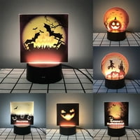 Halloween bundeve bat vještica LED noćna lampica za odmor za odmor za odmor Desktop Ornament