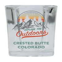 Crested Butte Colorado Istražite otvoreni suvenir Square Square Bany alkohol Staklo 4-pakovanje