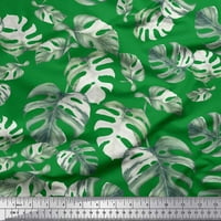 Soimoi Green baršunasti tkanini Monstera lišće od ispisa šivaći šivanje tkanine širom