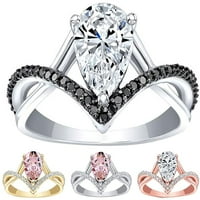 Angažman ljubavne prsten vjenčani prsten za žene vode kap kubični cirkonij upleteni prsten za vjenčanje