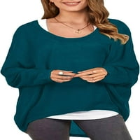 Ženski rukav sa batenom od ramena Loselizirane vrećice Duks pulover casual bluza majica