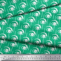 Soimoi Green Rayon Crepe tkanine oči suočavaju sa tiskanim tkaninom