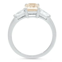 2.0ct smaragdni rezani šampanjac simulirani dijamant 18k bijeli zlatni godišnjica angažmana kamena prstena