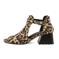 Colisha Dame Dressy Cipel Cutet Ljetne sandale gležnjače sandala sandala na otvorenom, casual cipele peep toe visoke pete Leopard Print 4