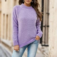 Dukseri za žene Čvrsto boje pola kornjače, jesen zimske slobodne pletene džempere