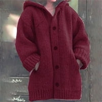 Dukseri za žene Jeseni i zimske dame Labavi ugodni topli džemper Cardigan ženska jesen i zimski pleteni džemper za žene s srednjim jaknom džemper