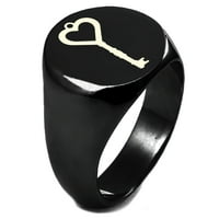 Sterling srebrni ključ za moj srčani ugraviran okrugli ravni vrhunski polirani prsten